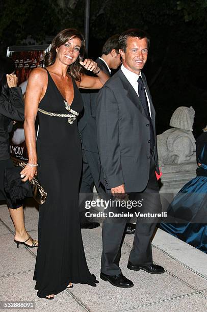 Mostra internazionale D'arte Cinematografica di Venezia. Cena di gala sulla spiaggia del Hotel EXCELSIOR Cristina Parodi e Giorgio Gori