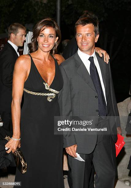 Mostra internazionale D'arte Cinematografica di Venezia. Cena di gala sulla spiaggia del Hotel EXCELSIOR Cristina Parodi e Giorgio Gori