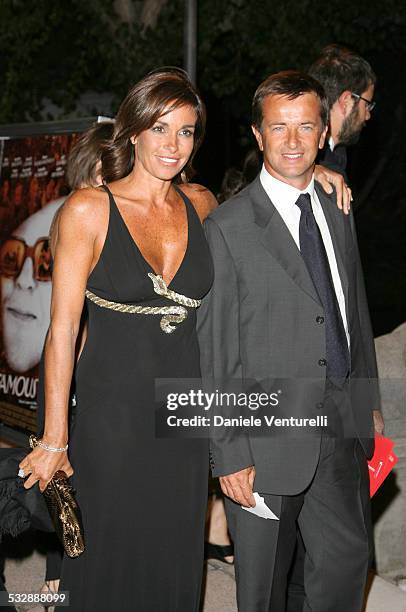 Mostra internazionale D'arte Cinematografica di Venezia. Cena di gala sulla spiaggia del Hotel EXCELSIOR Cristina Parodi e Giorgio Gori