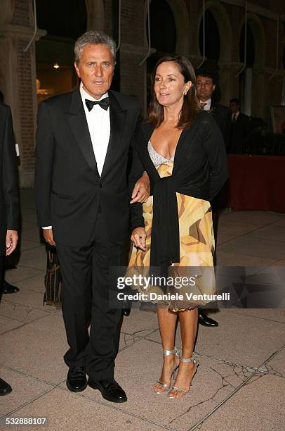 Mostra internazionale D'arte Cinematografica di Venezia. Cena di gala sulla spiaggia del Hotel EXCELSIOR Francesco Rutelli con la moglie Barbara...