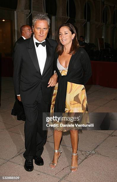 Mostra internazionale D'arte Cinematografica di Venezia. Cena di gala sulla spiaggia del Hotel EXCELSIOR Francesco Rutelli con la moglie Barbara...