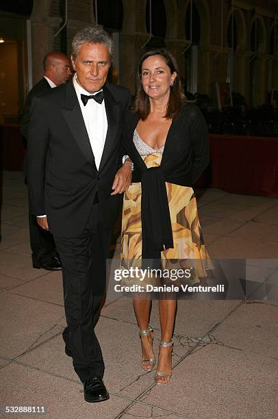 Mostra internazionale D'arte Cinematografica di Venezia. Cena di gala sulla spiaggia del Hotel EXCELSIOR Francesco Rutelli con la moglie Barbara...
