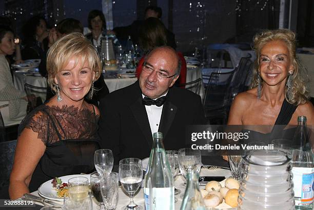 Mostra internazionale D'arte Cinematografica di Venezia. Cena di gala sulla spiaggia del Hotel EXCELSIOR Alberta Ferretti - Dante Ferretti e moglie...
