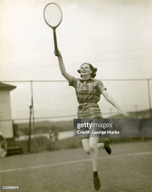 girl playing tennis - vintage tennis player stock pictures, royalty-free photos & images