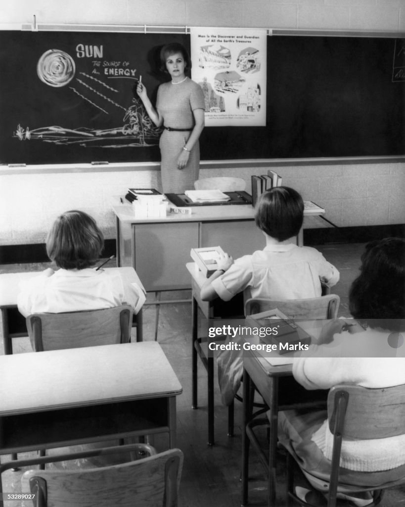 Teacher in front of class