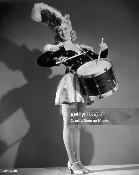 woman playing drum - cheerleader photos stock pictures, royalty-free photos & images