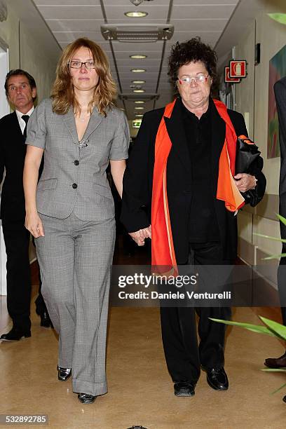 Nicoletta Pavarotti and Lella Pavarotti attend the Opening of The Antenatal Department at the Polyclinic Of Modena.