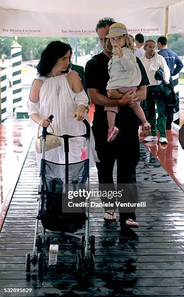 Bjork, daughter Isadora and Matthew Barney during 2005 Venice Film Festival - Bjork Sighting - September 3, 2005 at Hotel De Bains in Venice Lido,...