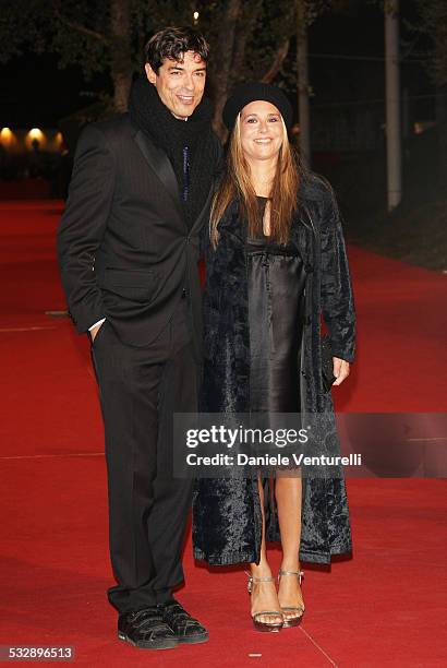 Alessandro Gassman and Sabrina Knaflitz attends the 'Un Principe Chiamato Toto' premiere during Day 6 of the 2nd Rome Film Festival on October 23,...