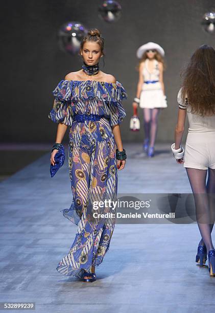 Model wearing Blugirl Spring/Summer 2007 during Milan Fashion Week Spring/Summer 2007 - BluGirl - Runway and Front Row at Milano Moda Donna Velodromo...