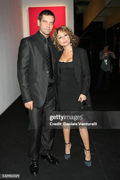 Marina Berlusconi and Maurizio Vanadia during United Colors of Benetton 40th Anniversary Fashion Show at Centre Pompidou in Paris, France.