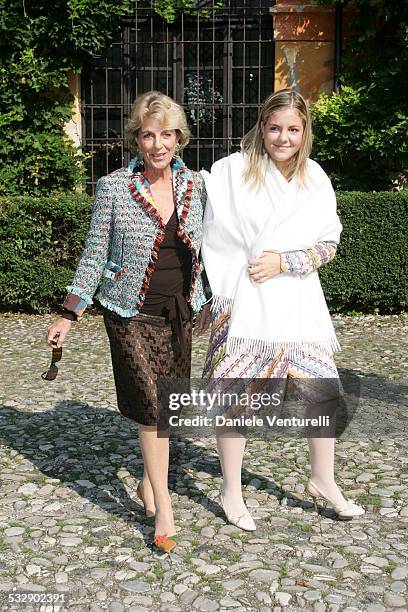 Antonella Camerana with her daughter Beatrice during The Wedding of Alexia Aquilani and Andrea Camerana - October 9, 2005 at Castello di Rivalta in...