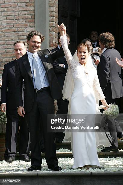 Andrea Camerana and his new wife Alexia Aquilani during The Wedding of Alexia Aquilani and Andrea Camerana - October 9, 2005 at Castello di Rivalta...