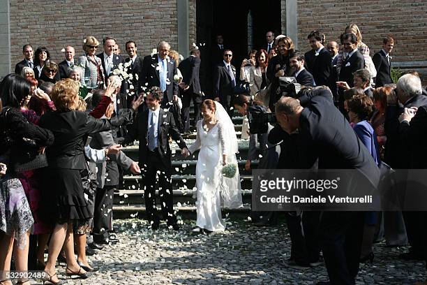 Andrea Camerana and his new wife Alexia Aquilani during The Wedding of Alexia Aquilani and Andrea Camerana - October 9, 2005 at Castello di Rivalta...