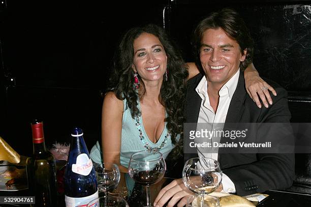 Randi Ingerman and Massimo Zuccato attend the Capri Hollywood Film Festival Milan Dinner Party at Old Fashion Cafe on October 13, 2008 in Milan,...