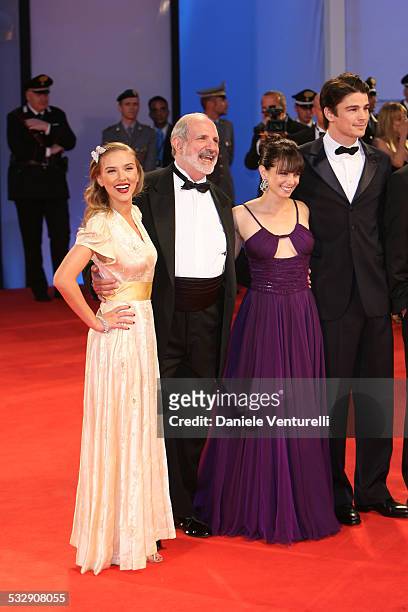 Scarlett Johansson, Brian De Palma, director, Mia Kirshner and Josh Hartnett