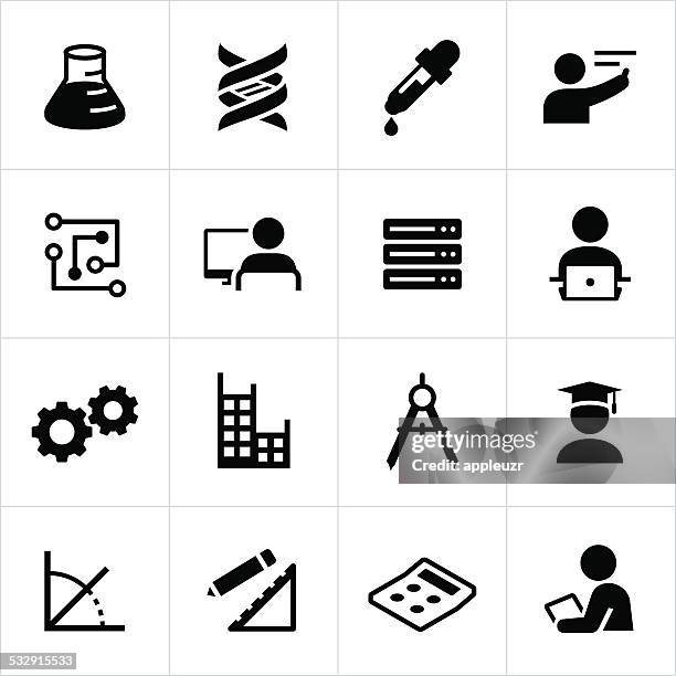 stem education icons - plant stem stock illustrations