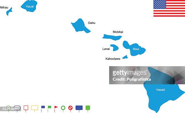 map of hawaii - honolulu stock illustrations