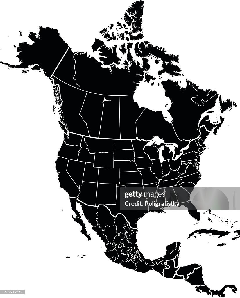 Mapa da América do Norte