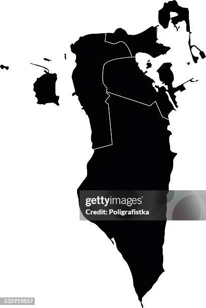map of bahrain - bahrain map stock illustrations