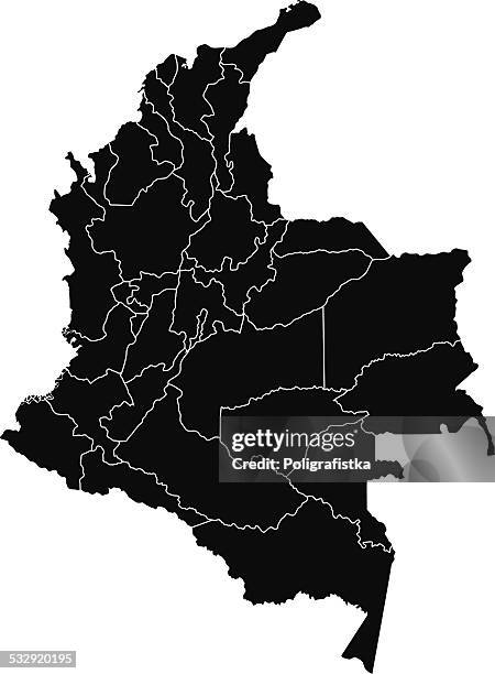 map of colombia - view into land stock illustrations