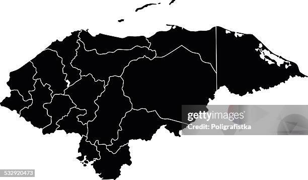 map of honduras - sea level vector stock illustrations