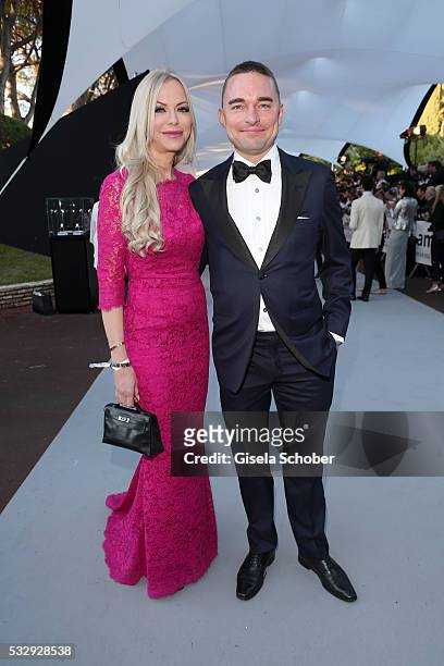 Lars Windhorst and his girlfriend Christine Barner attend the amfAR's 23rd Cinema Against AIDS Gala at Hotel du Cap-Eden-Roc on May 19, 2016 in Cap...