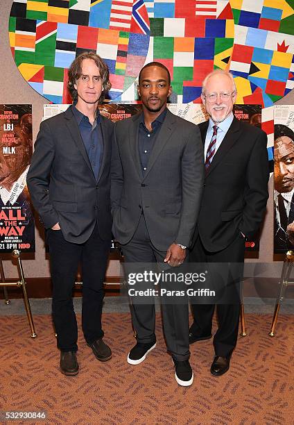 Jay Roach, Anthony Mackie and Robert Schenkkan attend Atlanta special screening of HBO Films' 'All The Way' at The Carter Center on May 19, 2016 in...