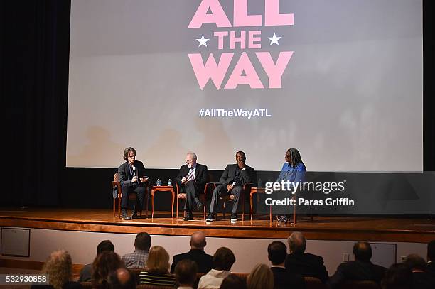 Jay Roach, Anthony Mackie and Robert Schenkkan onstage at Atlanta special screening of HBO Films' 'All The Way' at The Carter Center on May 19, 2016...