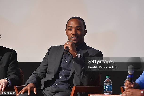 Anthony Mackie onstage at Atlanta special screening of HBO Films' 'All The Way' at The Carter Center on May 19, 2016 in Atlanta, Georgia.