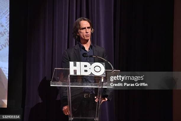 Director Jay Roach speaks onstage at Atlanta special screening of HBO Films' 'All The Way' at The Carter Center on May 19, 2016 in Atlanta, Georgia.