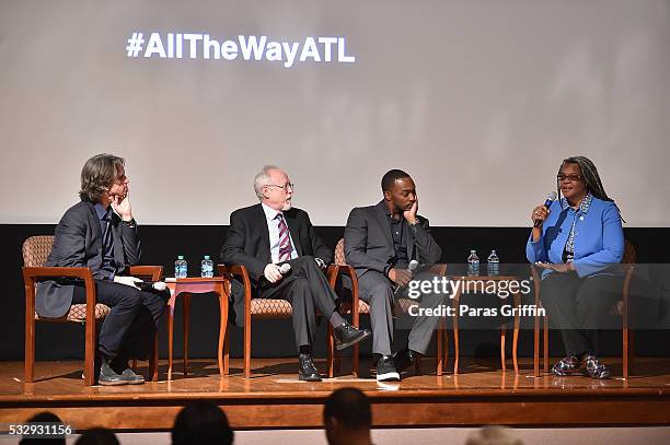 Jay Roach, Anthony Mackie and Robert Schenkkan onstage at Atlanta special screening of HBO Films' 'All The Way' at The Carter Center on May 19, 2016...
