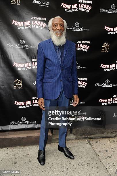 Dick Gregory attends "Turn Me Loose" opening night at The Westside Theatre on May 19, 2016
