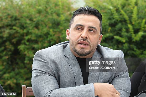 Singer Juan Rivera brother of the late singer Jenni Rivera during a press conference to announce the opening of Jenni Rivera's Women Refuge on May...