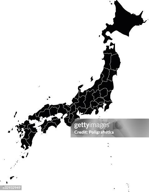 stockillustraties, clipart, cartoons en iconen met map of japan - tokyo japan