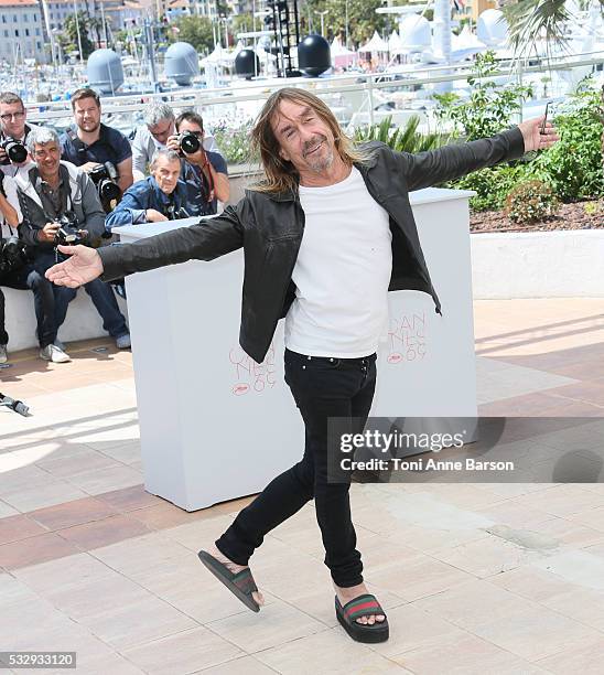 Iggy Pop attends the "Gimme Danger" photocall during the 69th annual Cannes Film Festival on May 19, 2016 in Cannes, France.