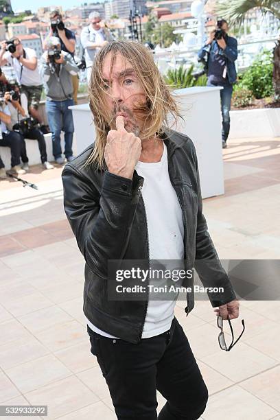 Iggy Pop attends the "Gimme Danger" photocall during the 69th annual Cannes Film Festival on May 19, 2016 in Cannes, France.