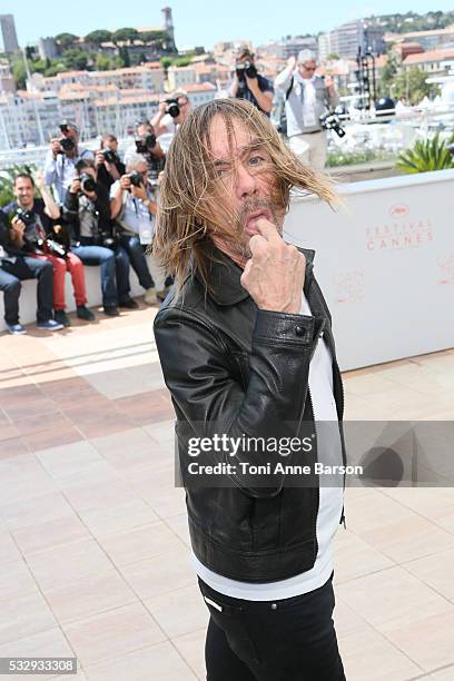 Iggy Pop attends the "Gimme Danger" photocall during the 69th annual Cannes Film Festival on May 19, 2016 in Cannes, France.