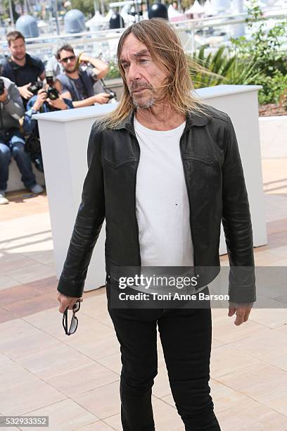 Iggy Pop attends the "Gimme Danger" photocall during the 69th annual Cannes Film Festival on May 19, 2016 in Cannes, France.