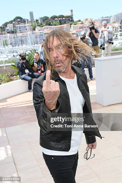 Iggy Pop attends the "Gimme Danger" photocall during the 69th annual Cannes Film Festival on May 19, 2016 in Cannes, France.