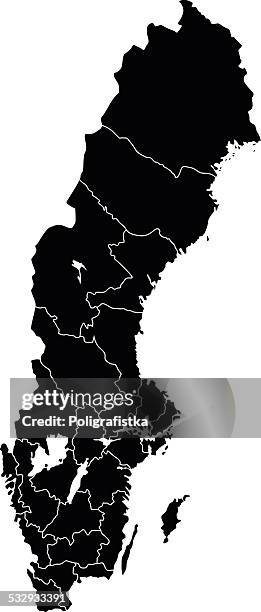 ilustraciones, imágenes clip art, dibujos animados e iconos de stock de mapa de suecia - sverige