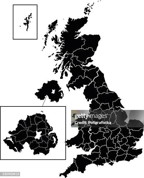 map of united kingdom - belfast map stock illustrations