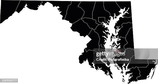 Karte Von Maryland, Stock-Foto