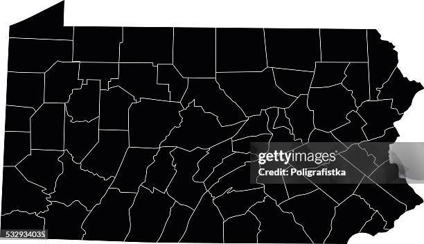 map of pennsylvania - pennsylvania outline stock illustrations