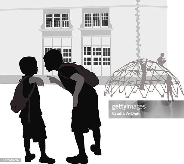 bullying - school building silhouette stock illustrations