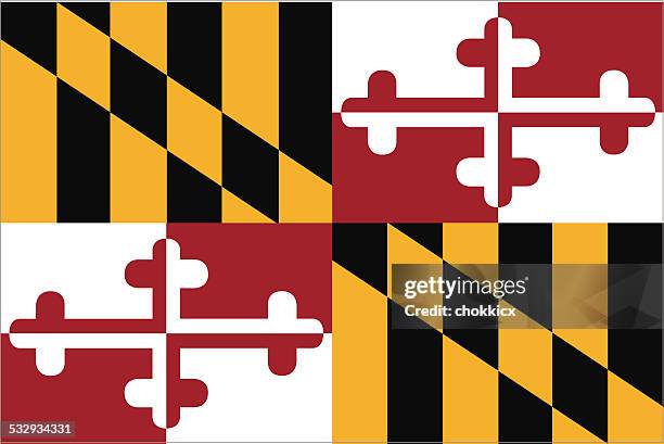 maryland state flag - maryland flag stock illustrations