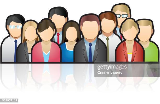 team - crowd queuing stock illustrations