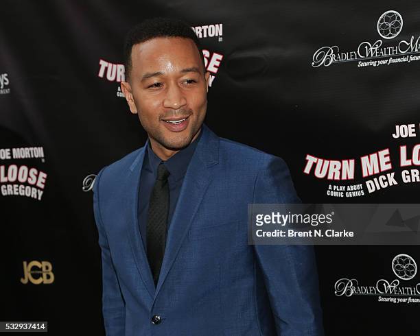 Producer/musician John Legend attends the opening night of "Turn Me Loose" held at The Westside Theatre on May 19, 2016 in New York City.