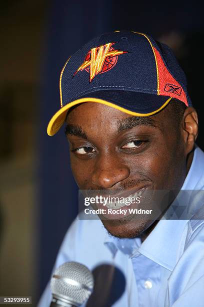 Recent draft pick Chris Taft of the Golden State Warriors poses on June 30, 2005 at the Warriors Basketball Camp at 24 Hour Fitness Super Sport in...