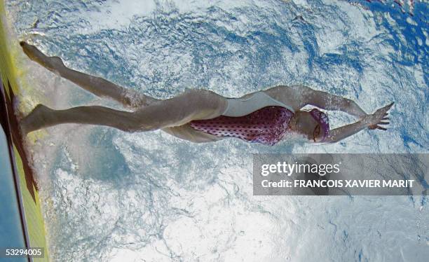 Rebecca Cooke of Great Britain makes a turn during womens the 1500m freestyle final , 26 July, 2005 at the XI FINA Swimming World Championships at...